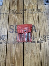Vintage 5pc Chrome Vanadium Screw Extractor Set Made USA Original Red Pouch picture