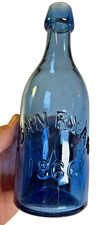 Antique JOHN RYAN 1866 Bottle Savannah Georgia GA Cobalt Blue Blobtop Blob Top picture