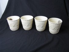 Vintage NOS Lawnware Plastic Flower pots 235 w Saucers Lamp crafts Yellowing 4 picture