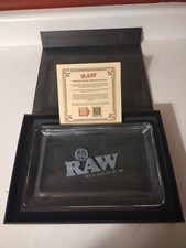 BRAND NEW RAW Crystal Glass Rolling Tray Limited Edition 11”x7” picture