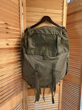 Vtg French Military Backpack Olive Green Canvas Rucksack Field Pack Army Camping picture