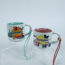 NIB Starbucks 2 oz Mug Ornament Set of Two Disneyland California Adventure 2025 picture