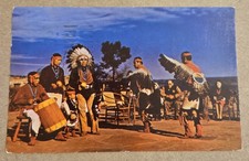Hopi native American dancers Arizona Grand Canyon tribal Posted 1953 Postcard FG picture
