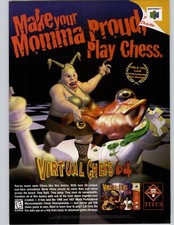 Virtual Chess 64 N64 1998 Vintage Print Ad/Poster Official Authentic Promo Art picture