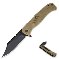 Desert Cowboy Knife | Tactical Style Black Blade G-10 Composite Handle FDE picture