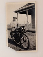 c1912 Pierce Single Model 12 Antique Motorcycle Original Photo Early Rider picture