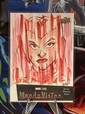 2022 Upper Deck WandaVision Scarlet Witch 1/1 Art: Sketch Ivan Rodriguez Marvel picture