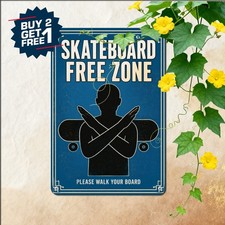 Skater Silhouette Metal Sign Extreme Sports Wall Plaque Urban Decor picture