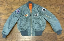 Vintage 1970’s USAF L-2B Flight Jacket F-100 Super Saber Rank Insignia Size M picture