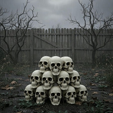 Yescom 12 Pcs Human Skulls Life Size Skeleton Head Halloween Decorations picture