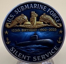 * US Navy Challenge Coin, Submarine Service Celebration Of 125 Years Of Service picture