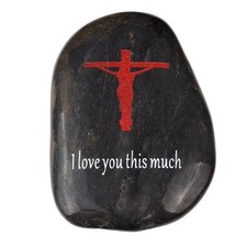Engraved Inspirational Stones collection - I Love you this much stone picture
