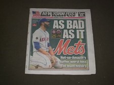 2018 AUGUST 1 NEW YORK POST NEWSPAPER- NY METS SUFFER WORST LOSS IN HISTORY 25-4 picture