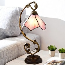 20 Inch Antique Bronze Tiffany With A Three Color Light Source Flower Table Lamp picture