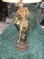 Vintage Gold Roman Gladiator Warrior Table Lamp 30