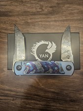 Yan Knives EMW Zircuti Inlay Zirconium Pivot Damascus Knife #3 Limited Edition picture