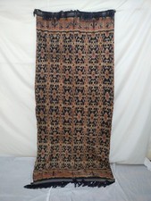 Vintage Indonesian Sumba Ikat Textile Handwoven Cotton Hinggi Tribal Art Blanket picture