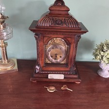A QUALITY ANTIQUE WALNUT CASED JUNGHANS,QUATER STRIKING BRACKET CLOCK CIRCA-1900 picture