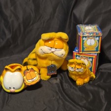 Garfield Anniversary Plush/Collectibles Lot - Vintage Dakin Plush, Mug, Tins picture
