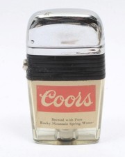 Vintage Scripto Vu-Lighter Black Band Coors Coors Light Beer Clean & Working picture