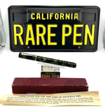 RARE 1934 CHAMELEON FOUR-WAY 2 14K NIBS Celluloid Fountain Pen Box and Papers picture