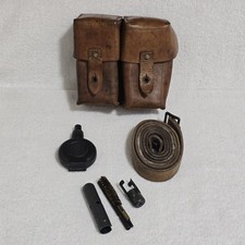 Vintage 1950s Yugoslavian Military SKS Mauser Leather Pouch Fully Loaded Kit picture