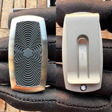 Montblanc Stainless Steel Money Clip #102694 Silver Logo Luxury Gift for Men New picture