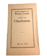 Rare Original 1918 Women's Suffrage Voter Enrollment Booklet Charlston, NY picture
