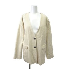 Ray Beams Corduroy Collarless Jacket 1 Ivory /RY ■GY70 Ladies picture