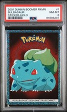 PSA 8 BULBASAUR 2001 DUNKIN BOOMER POKEMON STICKER #1 BISASAM BULBIZARRE *TPHLC picture