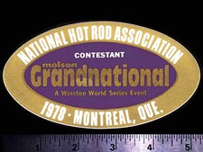 NHRA Grandnational,  Montreal, Que. 1978 - Original Vintage Racing Decal/Sticker picture