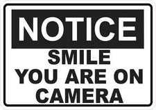 5x3.5 Notice Smile You Are On Camera Magnet Magnetic Decal Magnets Business Sign picture
