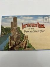 c1940s St Croix Falls WI Interstate Park Postcard Souvenir Folder Dalles River picture
