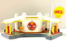 Danbury Mint Shell Oil Gas Service Station Light Up Clock Vintage Diorama READ  picture