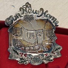 Gorham Silver Plate 2005 “Our New Home” Christmas Ornament In Original Box picture