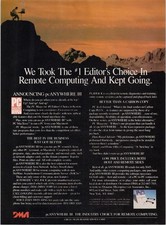 DMA pcANYWHERE III Vintage Magazine Ad Remote Computing Software 1980s picture