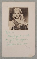 CAROLE LANDIS - Hollywood Actress / Film Star   - Genuine Signed Autograph w/COA picture