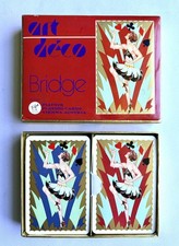 Vintage Piatnik ART DECO Playing Cards Double Deck w/ Original Box EXTREMELY HTF picture