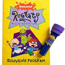 Vintage 1998 Rugrats A Live Adventure World Tour Souvenir Program + Flashlight picture