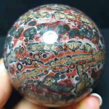 RARE 310g Natural Polished Colorful Agate Stone Ball Healing Madagascar M8 picture