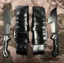 HSK forest Tracker Knife Black Linen Micarta Handle Sheath 62 HRC D2 Tool Steel picture