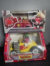 Lot Of 2 M&M's Rebel Yellow Hot Rod Car & M&M's Five Alarm FUN- NEW OPEN BOX. picture