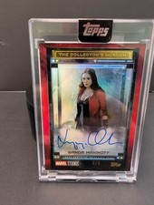 25 Topps Marvel The Collector Elizabeth Olsen / Wanda Maximoff Auto RED /5 OMEGA picture