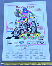 1991 Desert Vipers Grand Prix Calendar Poster AMA Motorcycle Race 11th Annual picture