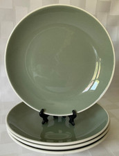 4 SET Vintage HARKERWARE HARKER Ivy Wreath Sage Green & White BREAD BUTTER PLATE picture