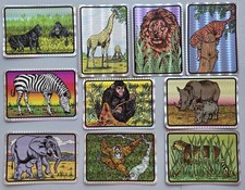 10 VTG 1990 Wild Kingdom Vending Machine Stickers, Lion, Zebra, Tiger, Gorilla picture