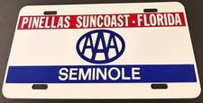 AAA Pinellas Suncoast Seminole Booster License Plate Florida picture