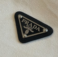 1pc of Emblem Replacement Prada Logo Tag Label Sewing Accessory 5x3cm Silver picture