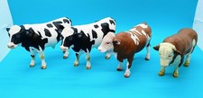 Lot of 4 Schleich Bulls - Hereford, Simmental, 2 Holstein - Good Condition picture