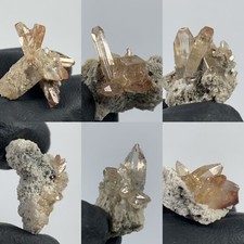 RED/CHAMPAGNE TOPAZ W/RUTILE CRYSTAL CLUSTER ON MATRIX FROM SAN LUIS POTOSI MEXI picture